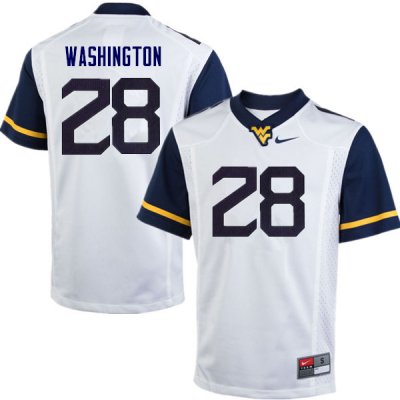 Men's West Virginia Mountaineers NCAA #28 Keith Washington White Authentic Nike Stitched College Football Jersey QP15H07TU